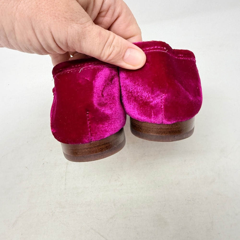 Sam Edelman Loraine Bit Loafers Raspberry Velvet Gold Hardware Shoes Size 6.5M - Picture 5 of 9